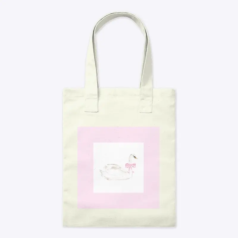 White swan tote bag